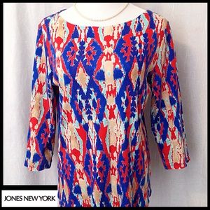 Jones New York Vibrant 3/4 Shirt Sz Large